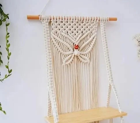 Macrame Indoor Butterfly Pattern Wall Hanging - Leechoo